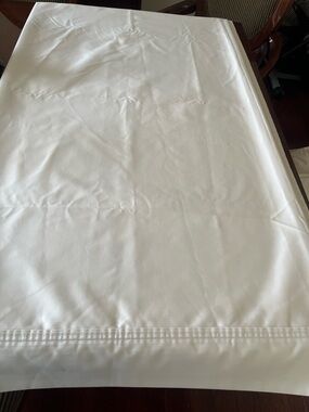 jcpenney White Cotton KS flat Sheet with Decorative Hem